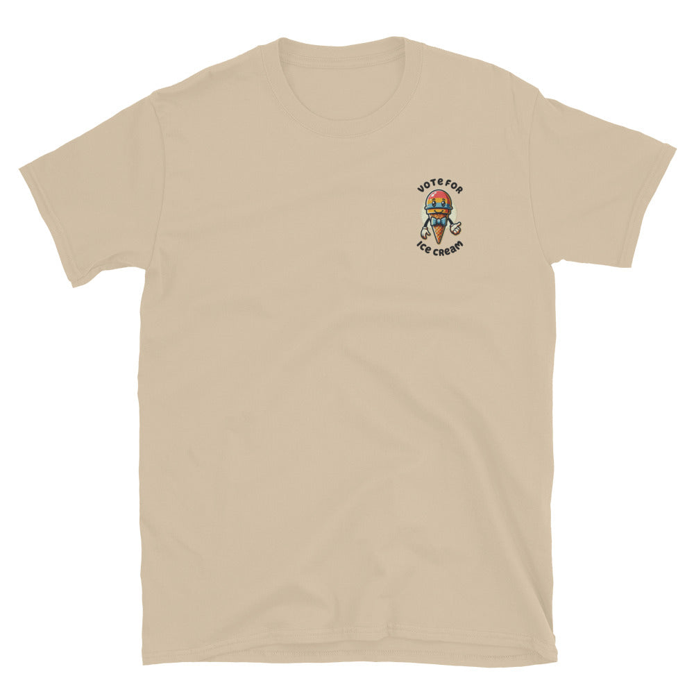 Vote For Ice Cream Embroidered TShirt - Sand Color - https://ascensionemporium.net
